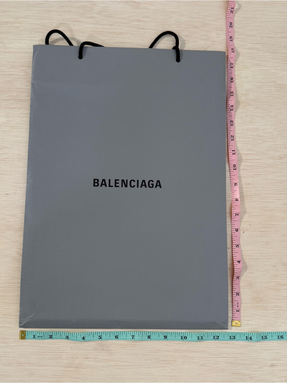 Balenciaga Gray Gift/Shopping Bag with Black Logo